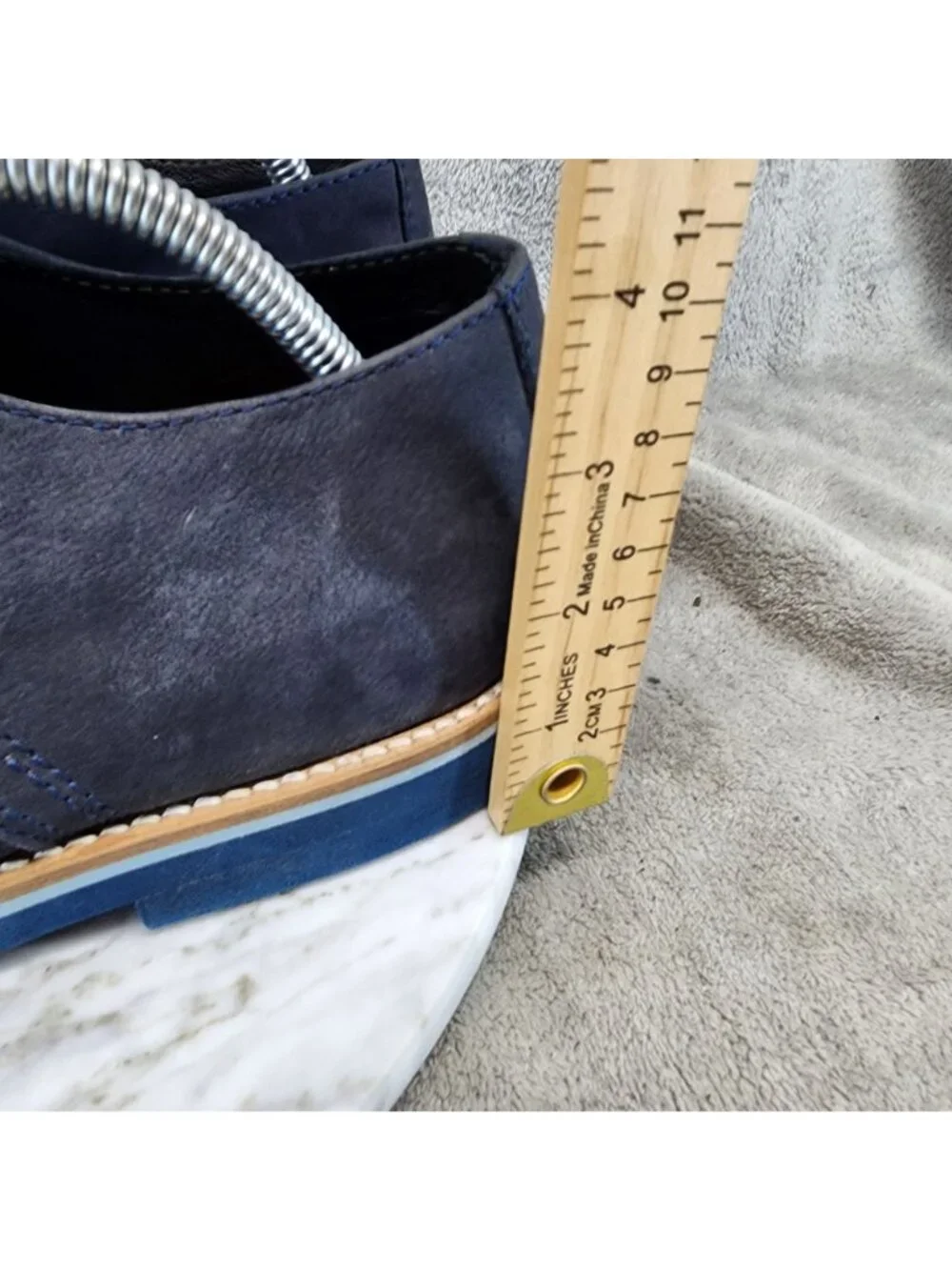 Bar III Shoes Mens Size 10.5 Blue Nubuck Leather Lace Up Oxfords *Read*